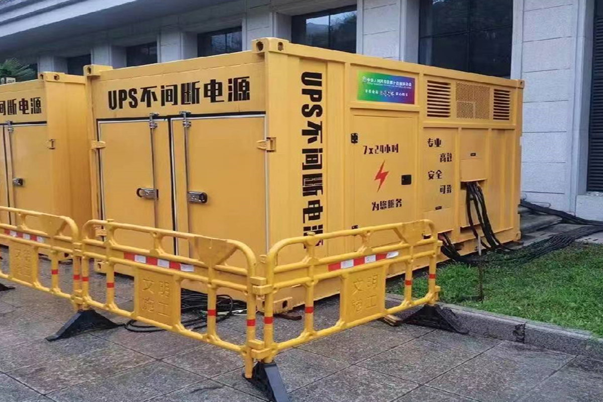 顺德发电机租赁施工现场