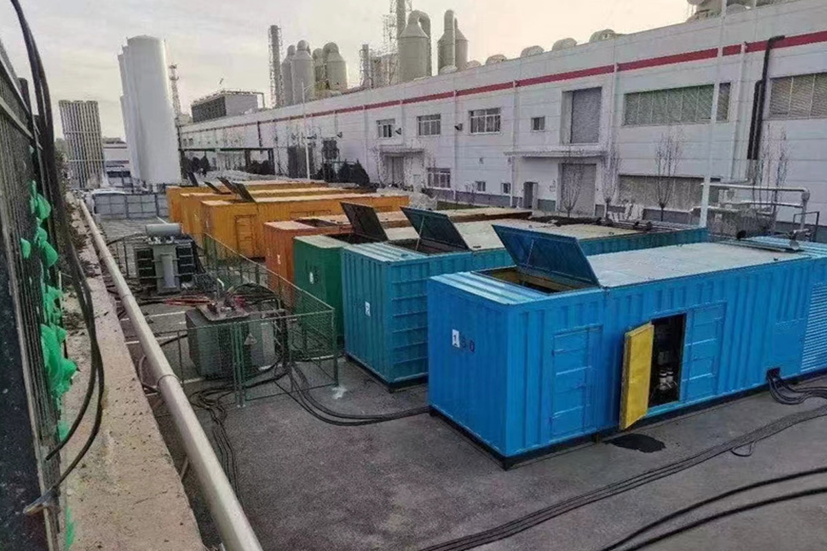 顺德发电机租赁施工现场